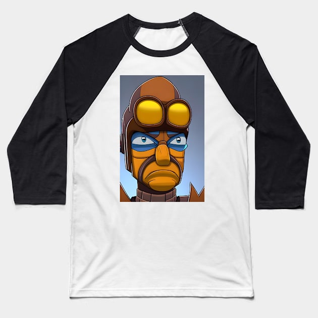 Angry robot man Baseball T-Shirt by Urbanic